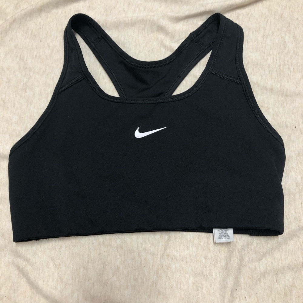 Nike Dri-Fit Sports Bra No Pads Black and White Athletic Athleisure Workout